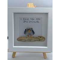 Seeglaskunst Eingerahmt Seeglas Möwe Vogel Lustiges Zitat Treibholz Kunst. Gerahmte Wohnkultur Sea Gull Glasses You Are Spectacular von CraftyCleave