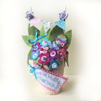 90. Geburtstag Oma Geschenk Handgemachter Filz Blumentopf Mit Custom Tag von CraftyJoDesigns