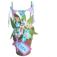Filz Blumentopf Personalisiert, Pastell Farben, Personalisierter von CraftyJoDesigns
