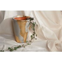 Handbemalter Blumentopf Aus Terrakotta | Blattgold, Neutral, Creme Zimmerpflanze Dekor Geschenk von CraftyPlantMama