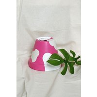 Handbemalter Blumentopf Aus Terrakotta | Rosa, Neutral, Weiß Zimmerpflanze Dekor Geschenk von CraftyPlantMama