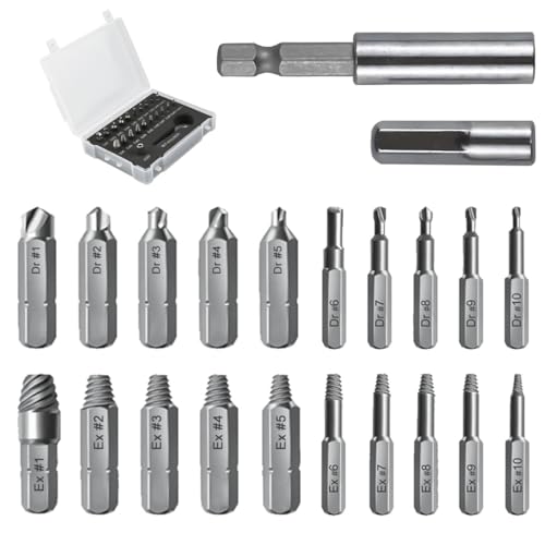 22PCS Schraubenausdreher Set Damaged Screw Extractor Set Linksausdreher Profi Schrauben Ausdrehwerkzeug Schraubenlöser Ausdrehwerkzeug aus HSS 4241 22PCS Schraubenausdreher Set Damaged Screw Extractor Set Linksausdreher Profi Schrauben Ausdrehwerkzeug Schraubenlöser Ausdrehwerkzeug aus HSS 4241 von Cragmut