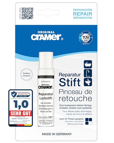 Cramer Lackstift star white 005 Emaille, Keramik, Acryl - Sanitärlack für Badewannen, Waschbecken, Fliesen von Cramer