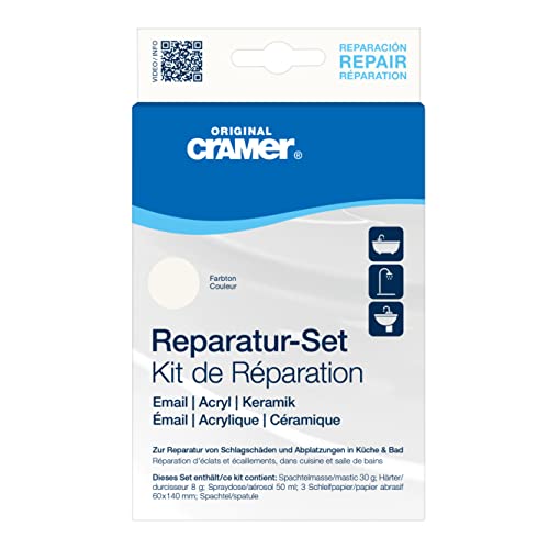 Cramer Reparatur Set weiss alpin - für Badewannen, Duschwannen & Waschbecken - professionelle Lösung zur Behebung von Schlagschäden und Abplatzungen auf Emaille, Keramik und Acryl Cramer Reparatur Set weiss alpin - für Badewannen, Duschwannen & Waschbecken - professionelle Lösung zur Behebung von Schlagschäden und Abplatzungen auf Emaille, Keramik und Acryl von Cramer