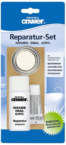 CRAMER Reparatur-Set pergamon 200 Emaille, Keramik, Acryl - Abplatzer an Badewannen, Duschwannen und Waschbecken zuverlässig reparieren von Cramer