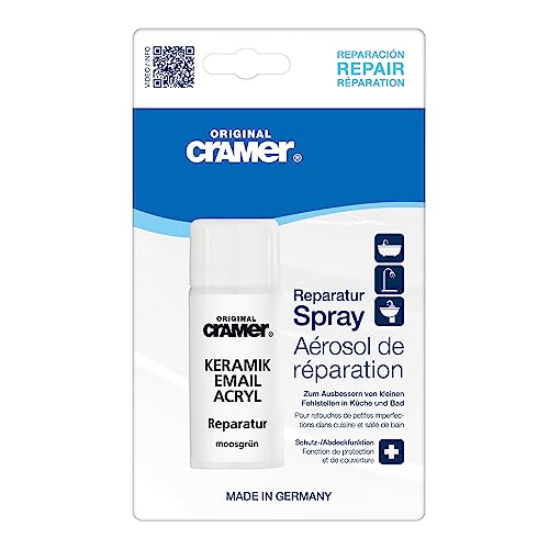 Cramer® Reparatur-Spray 50ml moosgrün I Aerosol-Reparaturlack für Küche & Bad I Zum Ausbessern kleinerer Schäden & Kratzern an Bade- & Duschwannen von Cramer