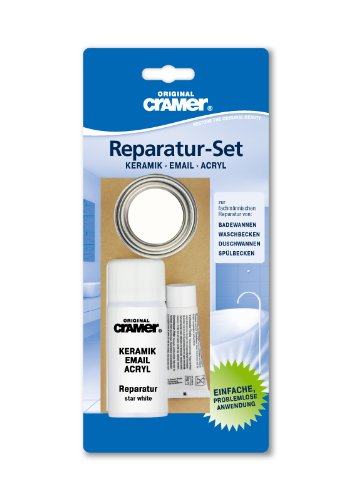 Cramer® Reparatur Set - Badewanne star white I Zum fachmännischen Reparieren von Schlagschäden & Abplatzungen für Keramik-, Email- & Acryloberflächen von Cramer