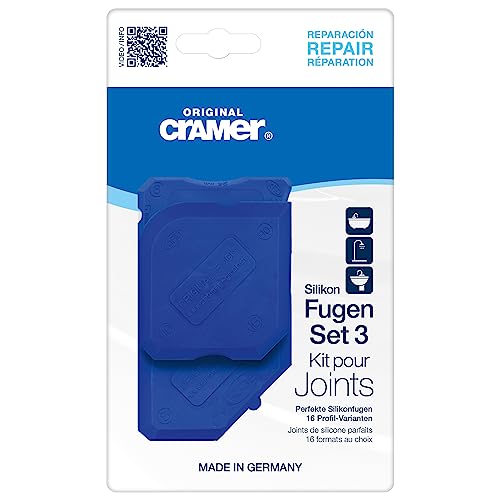 Cramer® Silikon Fugen-Set 3 I Fugenglätter für Neuverfugung in Küche & Bad I Silikon Abzieher mit 16 Profilvarianten I Für alle Dichtungsmassen von Cramer