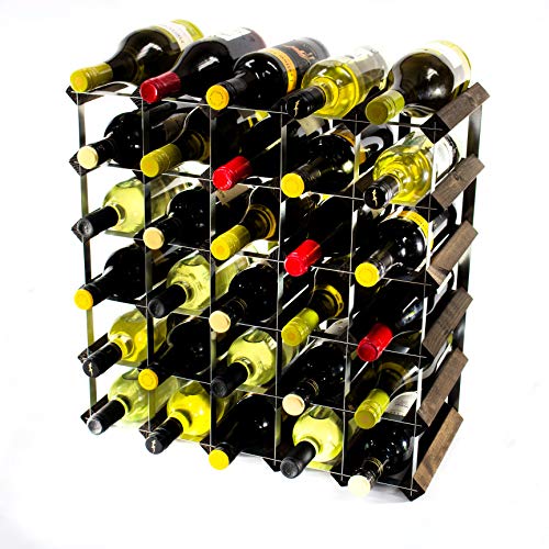 Classic 30 Flasche Eiche dunkel gebeiztem Holz und verzinktem Metall Weinregal fertig montiert von Cranville wine racks