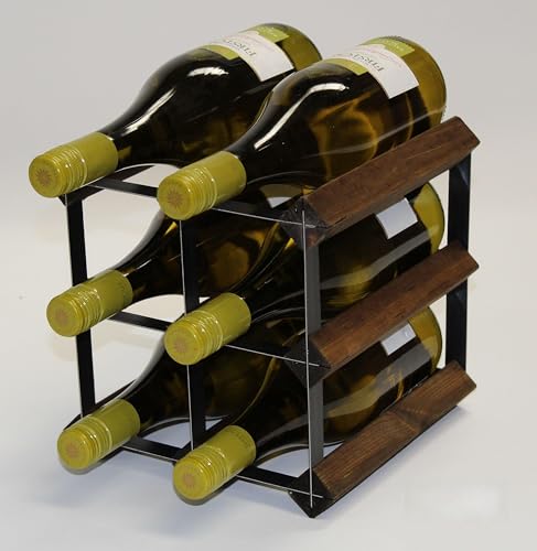 Classic 6 Flasche Nussbaum gebeizt Holz und schwarzem Metall Weinregal fertig montiert Classic 6 Flasche Nussbaum gebeizt Holz und schwarzem Metall Weinregal fertig montiert von Cranville wine racks
