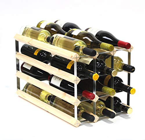 Cranville wine racks Doppel Tiefe 24 Flasche Kiefernholz und verzinktem Metall Weinregal fertig montiert von Cranville wine racks