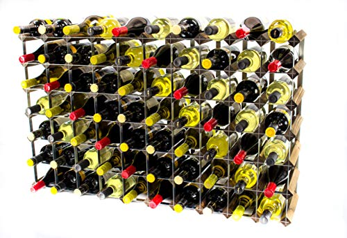 Cranville wine racks Klassisch 70 Flasche Nussbaum gebeizt Holz und verzinktem Metall Weinregal fertig montiert von Cranville wine racks