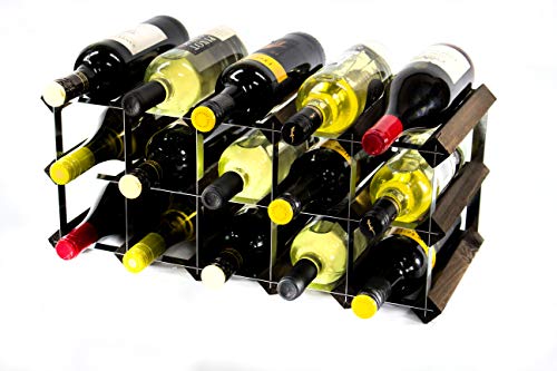 Cranville wine racks Klassische 15 Flasche Eiche dunkel gebeiztem Holz und verzinktem Metall Weinregal Selbstmontage von Cranville wine racks