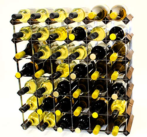 Cranville wine racks Klassische 42 Flasche Nussbaum gebeizt Holz und verzinktem Metall Weinregal fertig montiert von Cranville wine racks