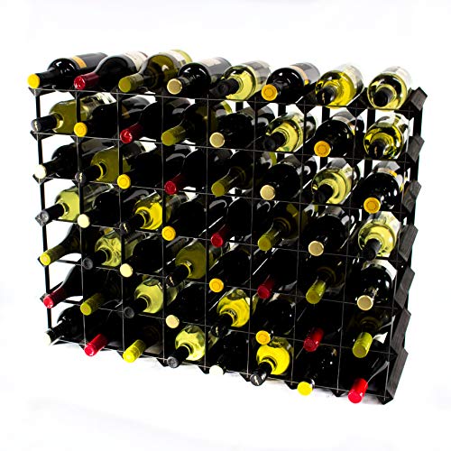 Cranville wine racks Klassische 56 -Flasche schwarz gebeiztem Holz und schwarzem Metall Weinregal fertig montiert von Cranville wine racks