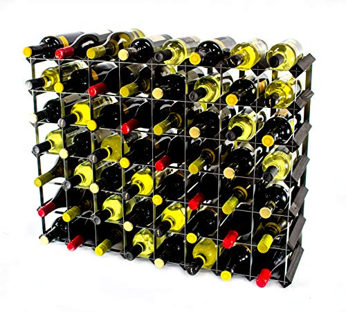 Cranville wine racks Klassische 56 -Flasche schwarz gebeiztem Holz und verzinktem Metall Weinregal fertig montiert von Cranville wine racks