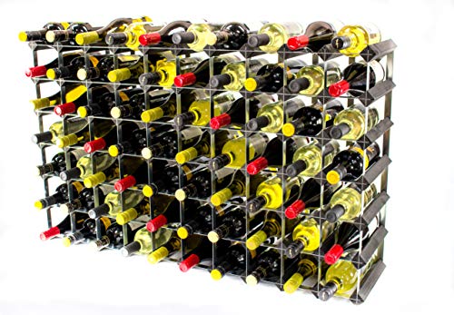 Cranville wine racks Klassische 70 -Flasche schwarz gebeiztem Holz und verzinktem Metall Weinregal fertig montiert von Cranville wine racks