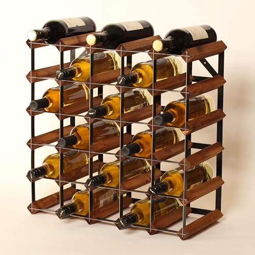 Klassisches Weinregal für 30 Flaschen, Eichenholz und schwarzes Metall, fertig montiert von Cranville wine racks