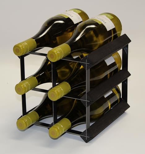 Weinregal für 6 Flaschen, Schwarz gebeiztes Holz und Metall, fertig montiert Weinregal für 6 Flaschen, Schwarz gebeiztes Holz und Metall, fertig montiert von Cranville wine racks