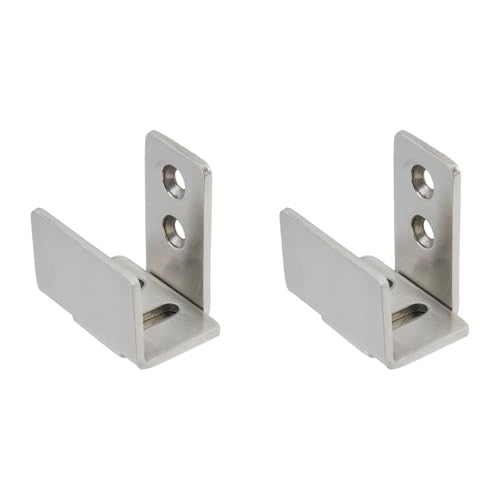 Crapyt Verstellbare Scheunentür-Bodenführung, silberfarbene U-förmige Wandhalterung, Scheunen-Hardware mit Schrauben für Schrank, für Türstärken von 2,5 cm - 3,5 cm, 2 Stück von Crapyt