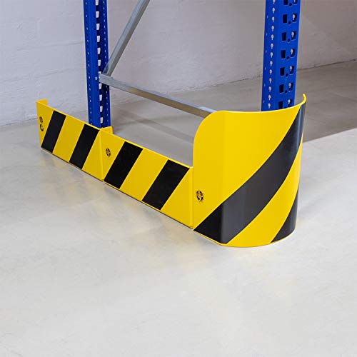 Crash Stop ME-F-L Stahl Pulverbeschichtet Modular Eckschutz Anfahr-/Stirnseitenschutz, Teil A- Links, Gelb/Schwarz, 230mm Länge, 400mm Höhe von Crash Stop