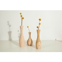 Holz Vase 3Er Set Handgefertigte Geburtstagsgeschenk, Geschenk Für Sie, Hochzeitstag Geschenk, Geschnitzte Unikat von CrassulaWood