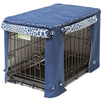Indigo Blau Mit Leopard Print Hundebox Cover - Designer von CrateCoversbyCRCPets