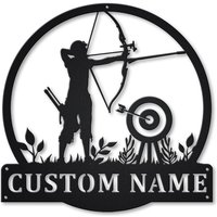 Benutzerdefinierte Bogenschießen Sport Monogramm Metallschild Kunst, Personalisierte Metallschild, Metalldekor, Wandbehang von CratifyCreations