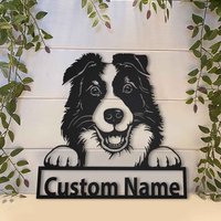 Border Collie Hund Metall Schild Kunst, Benutzerdefinierte Schilder, Wand-Dekor, Wandbehang von CratifyCreations