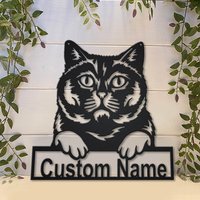 Britisch Kurzhaar Katze Benutzerdefinierte Metallschild Kunst, Personalisierte Metallschilder, Metall Wand-Dekor von CratifyCreations