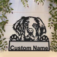 Brittany Spaniel Hund Metallschild Kunst, Benutzerdefinierte Metallschild, Wandbehang Für Dekoration von CratifyCreations