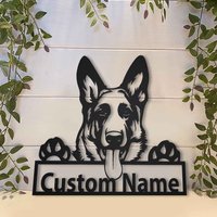 Deutscher Schäferhund Metallschild Kunst, Benutzerdefinierte Metall Wandkunst, Wandbehang Für Dekoration von CratifyCreations