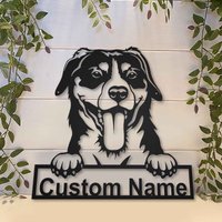 Entlebucher Sennenhund Metallschild Kunst, Benutzerdefinierte Metallschild, Hund Namensschild, Wandbehang von CratifyCreations