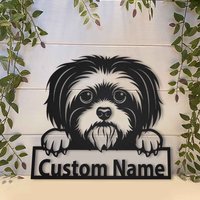 Shih Tzu Hund Metallschild Kunst, Benutzerdefinierte Metallschild, Namensschild, Wand-Dekor, Wandbehang von CratifyCreations