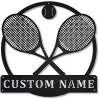 Tennis-Monogramm-Metallschild-Kunst, Benutzerdefiniertes Tennis-Monogramm-Metallschild, Tennis-Wandbehang Für Dekoration, Tennis-Metall-Wand-Dekor von CratifyCreations