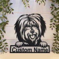 Tibet Terrier Hund Metallschild Kunst, Benutzerdefinierte Metall Wandkunst, Wandbehang Für Dekoration von CratifyCreations