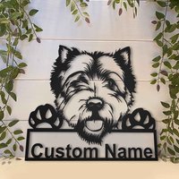 West Highland White Terrier Hund Metallschild Kunst, Benutzerdefinierte Metallschild, Namensschild, Wandbehang von CratifyCreations