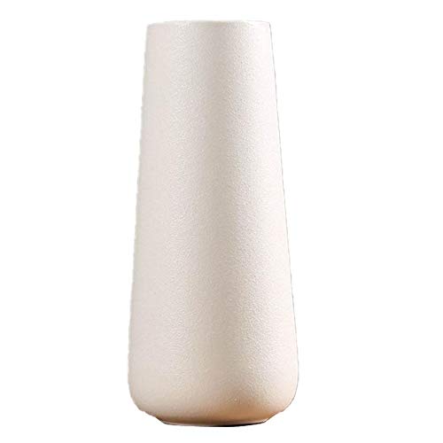 Cratone Keramik Vase Rund Weiß Porzellan Blumenvase Höhe 28cm Tischvase Tischvase Tischdeko von Cratone