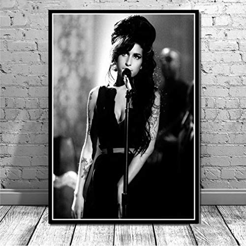 Schönheit Frau Amy Winehouse Musik Sängerin Star Pop Poster Drucke Benutzerdefinierte Kunst Ölgemälde Wandbilder Für Wohnzimmer Wohnkultur 50 × 70Cm Kein Rahmen von Cravd