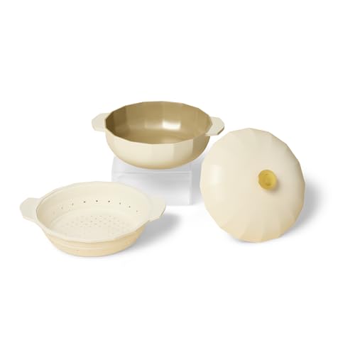 Cravings by Chrissy Teigen The Perfect Pan Dutch Oven mit Deckel, 5,3 Quart, mattes Emaille-Finish, Edelstahlknauf, Dampfkorb im Lieferumfang enthalten, ofenfest bis 230 °C von Cravings by Chrissy Teigen