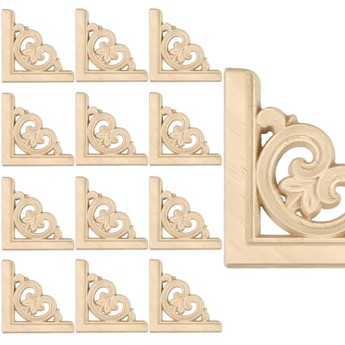 Crawopft 12 Stück 6,1 cm Holzschnitzerei Applikationen und Onlays Holzecke dekorative Applikationen DIY unlackierte Schnitzerei-Aufkleber Zierleisten Aufkleber für Heimdekoration, Möbel, Schrank, Wand Crawopft 12 Stück 6,1 cm Holzschnitzerei Applikationen und Onlays Holzecke dekorative Applikationen DIY unlackierte Schnitzerei-Aufkleber Zierleisten Aufkleber für Heimdekoration, Möbel, Schrank, Wand von Crawopft