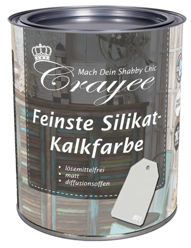 Crayee Silikat-Kalkfarbe Basis01  0,75 l von Crayee