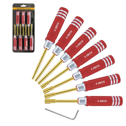 Sechskantmutter Schraubendreher Satz 2.0mm 2.5mm 3.0mm 3.5mm 4.0mm 4.5mm 5.0mm Rc Werkzeug Steckschlüssel für Axial SCX24 Radbefestigung 7PCS Schraubenzieher für RC Modelle Auto Boot Hubschrauber Rot Sechskantmutter Schraubendreher Satz 2.0mm 2.5mm 3.0mm 3.5mm 4.0mm 4.5mm 5.0mm Rc Werkzeug Steckschlüssel für Axial SCX24 Radbefestigung 7PCS Schraubenzieher für RC Modelle Auto Boot Hubschrauber Rot von Craznick