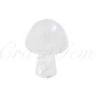 Weißer Bergkristall Pilz Charm, Mini Heilstein Wohndekoration 16x21mm von CrazyGem