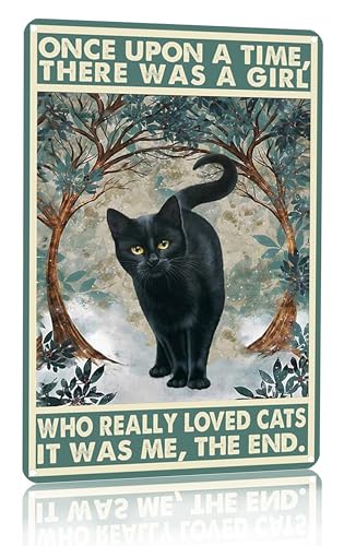 CrazySign Lustiges Katzenschild für Katzenliebhaber, Frauen und Mädchen, Geschenk "Once Upon A Time There Was A Girl Who Really Loved Cats", Blechschild, Wandkunst für Zuhause, Wohnzimmer, CrazySign Lustiges Katzenschild für Katzenliebhaber, Frauen und Mädchen, Geschenk "Once Upon A Time There Was A Girl Who Really Loved Cats", Blechschild, Wandkunst für Zuhause, Wohnzimmer, von CrazySign