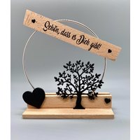 Geschenkidee Geschenkset Schön Das Es Dich Gibt Personalisierbar Handarbeit Klötzchen Baum Herz von CrazylunKreativ