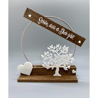 Geschenkidee Geschenkset Schön Das Es Dich Gibt Personalisierbar Handarbeit Klötzchen Baum Herz von CrazylunKreativ