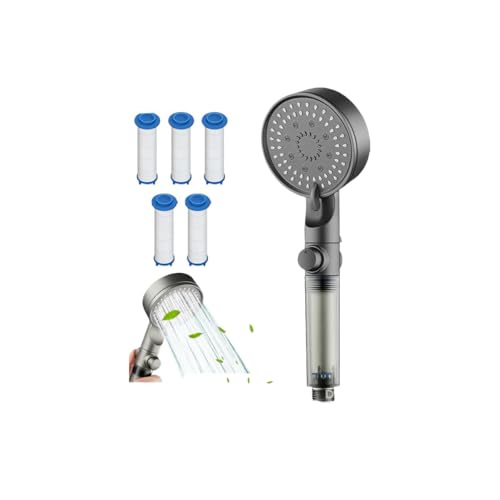 High Pressure 5-Mode Filtered Shower Head, 5 Modes Filter Shower Head with Handheld, Built-in High Power Showerheads Filtered Showerhead Powerful Wash for Hard Water Home Bathroom von Crazyview