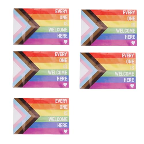 LGBT Pride Sticker, 5pcs Everyone Is Welcome Here Sticker, LGBT Equality Equal Rainbow Stickers, Everyone is Welcome Here Car Stickers Rainbow Pride Gay Lesbian Equality Stickers for Car von Crazyview