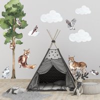 Sie Wurden Für Kinder An Die Wand Geklebt/Aufkleber Tiere Bäume Luchs 16 Elemente Sie Wurden Für Kinder An Die Wand Geklebt/Aufkleber Tiere Bäume Luchs 16 Elemente von Cre8wall